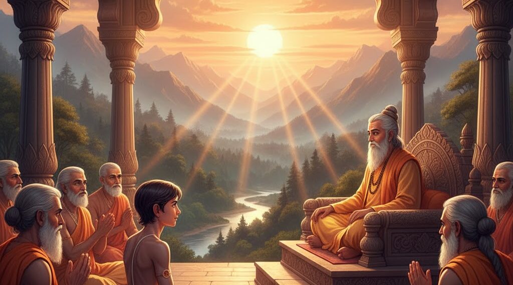 Meditating sage representing self-knowledge