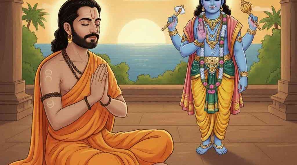 ಕುಲಶೇಖರ ಆಳ್ವಾರರು ಮತ್ತು ಶ್ರೀಕೃಷ್ಣನ ಮುಕುಂದಮಾಲಾ ಸ್ತೋತ್ರದ ಭಾವಚಿತ್ರ.