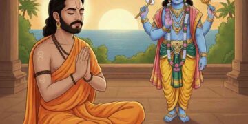 ಕುಲಶೇಖರ ಆಳ್ವಾರರು ಮತ್ತು ಶ್ರೀಕೃಷ್ಣನ ಮುಕುಂದಮಾಲಾ ಸ್ತೋತ್ರದ ಭಾವಚಿತ್ರ.