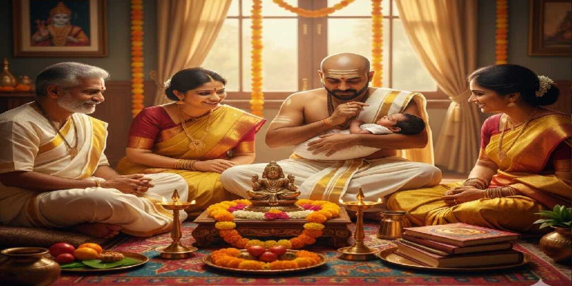 ನಾಮಕರಣ ಸಂಸ್ಕಾರದ ಚಿತ್ರ - ಮಗುವಿಗೆ ಹೆಸರಿಡುವ ಸಂಪ್ರದಾಯ