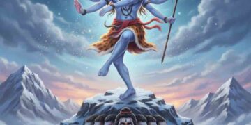 ಶಿವನು ಆನಂದ ತಾಂಡವ ನೃತ್ಯ ಮಾಡುತ್ತಿರುವ ಚಿತ್ರ ಮತ್ತು ರಾವಣನು ಕೈಲಾಸ ಪರ್ವತವನ್ನು ಎತ್ತುತ್ತಿರುವ ಕಲಾಕೃತಿ