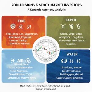 Stock market investment analysis based on four elements of zodiac signs: Fire, Earth, Air, and Water - Article by Srinivasa Mata.