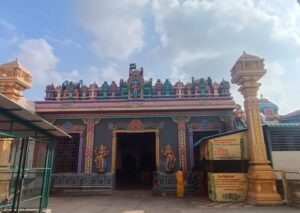 Thirukadaiyur Amritaghateswarar Abirami Temple Gopuram and Lord Shiva rescuing Markandeya from Yama