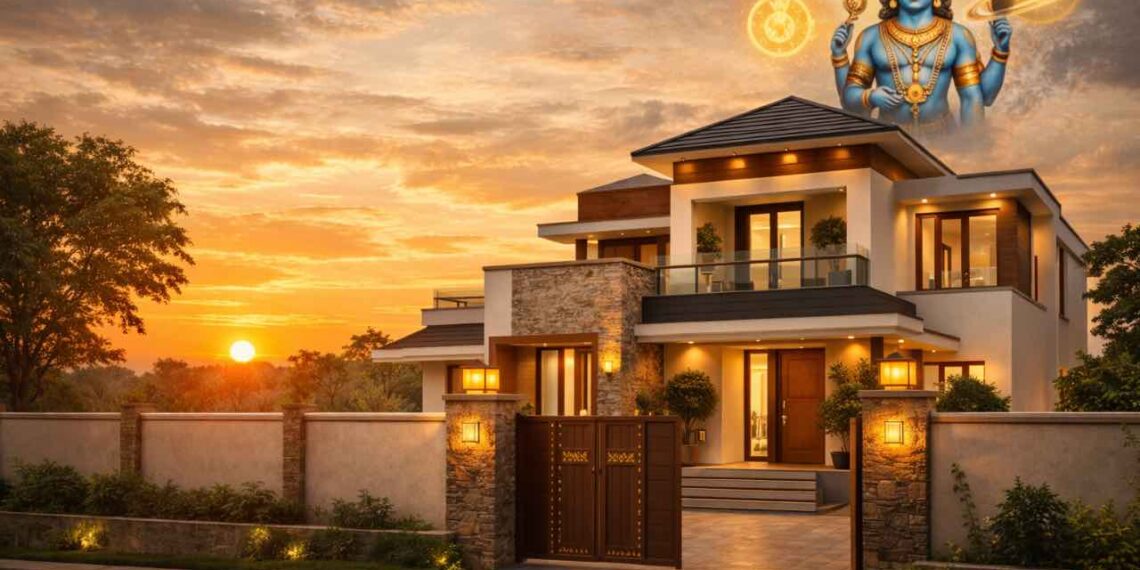 ವಾಸ್ತು ನಿಯಮಗಳಂತೆ ನಿರ್ಮಿಸಲಾದ ಪಶ್ಚಿಮ ಮುಖದ ಮನೆ – ಸ್ಥಿರತೆ ಮತ್ತು ಸಮೃದ್ಧಿಯ ಸಂಕೇತ